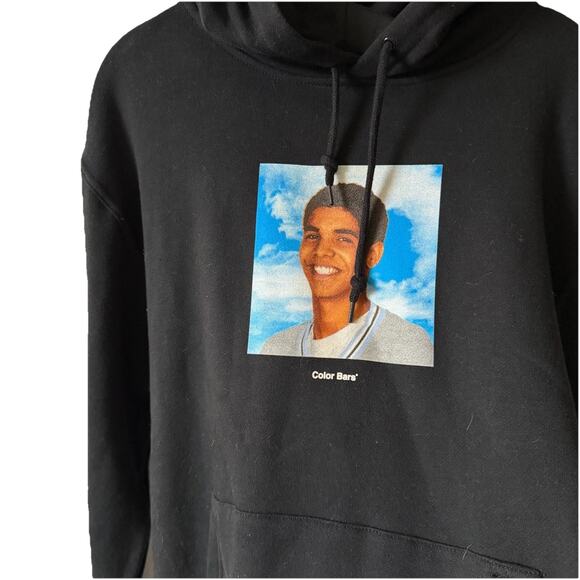 NWT Degrassi Hoodie Mens Medium Sweatshirt Black Pullover Drake Color Bars UO - Picture 7 of 9